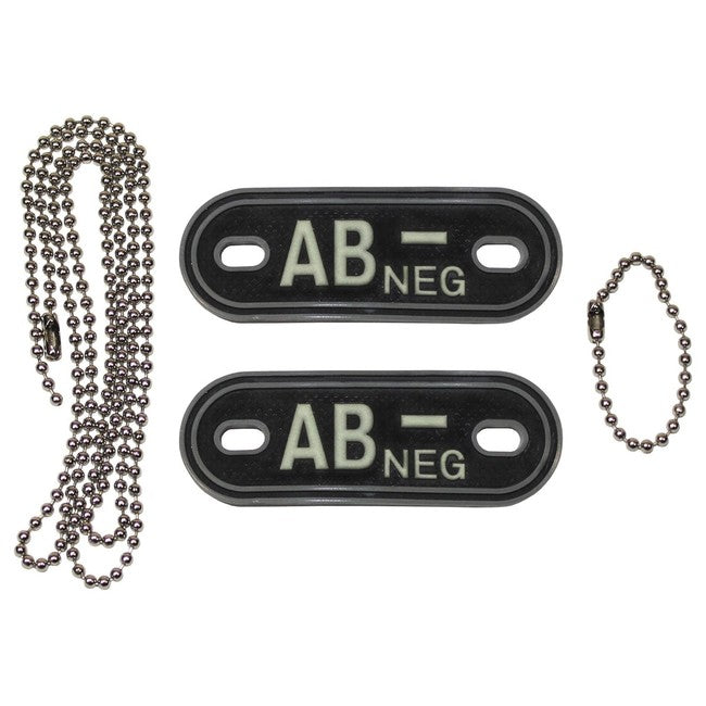 MFH псиши маркери Dog-Tags 3D PVC, черни, AB NEG