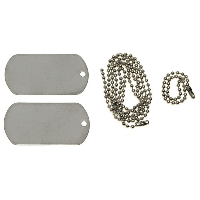 MFH Dog-Tags кучешки жетони матирана неръждаема стомана с верижка