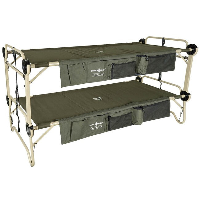 Disc-O-Bed Arm-O-Bunk сгъваемо легло с странично джоб, OD зелено