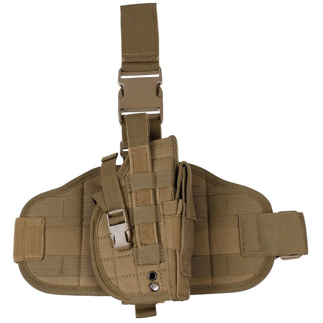MFH MOLLE бедрен дясностранен кобур за оръжие, койот тен
