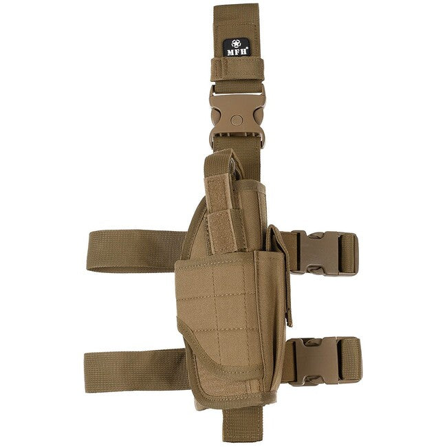 MFH MOLLE бедрен дясностранен кобур за оръжие, койот тен