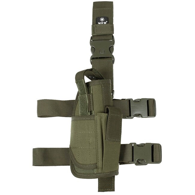 MFH MOLLE бедрен дясностранен кобур за оръжие, OD зелено