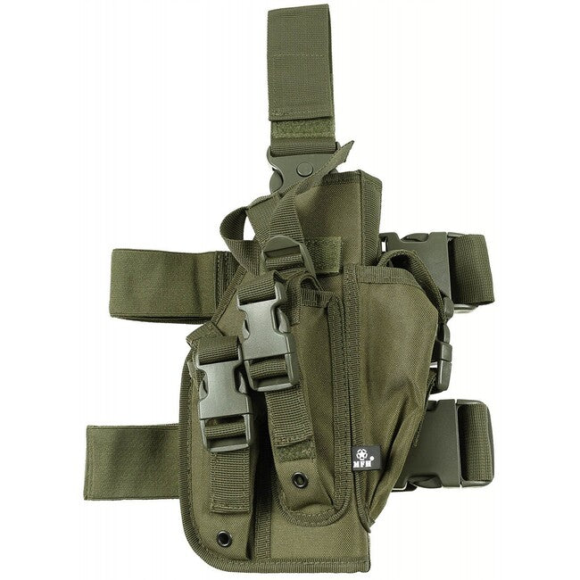 MFH MOLLE бедрен дясностранен кобур за оръжие, OD зелено
