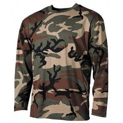 MFH Μπλουζάκι με Μακριά Μανίκια Camo, Woodland