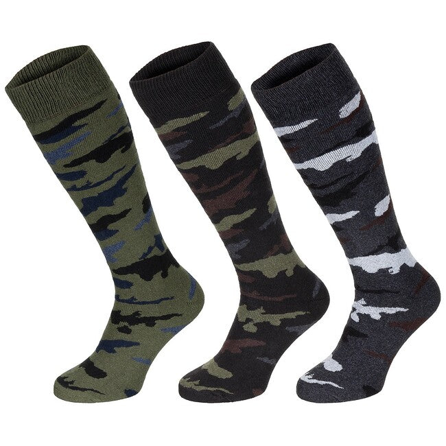 MFH дълги зимни чорапи, "Esercito" камуфлаж, 3-пак