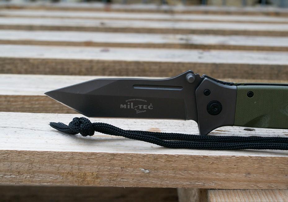 Mil-Tec DA35 джобен нож Micarta 22cm, маслинен