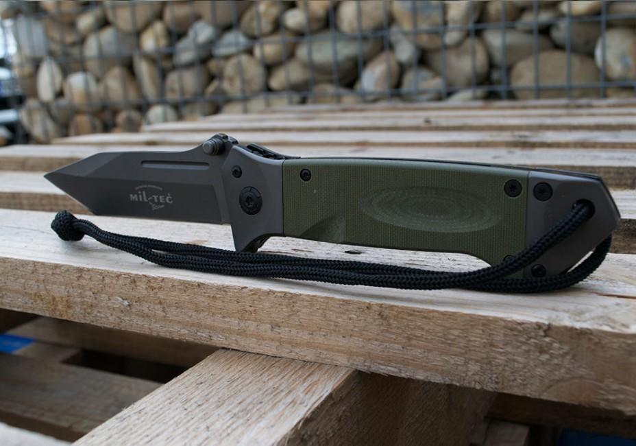 Mil-Tec DA35 джобен нож Micarta 22cm, маслинен