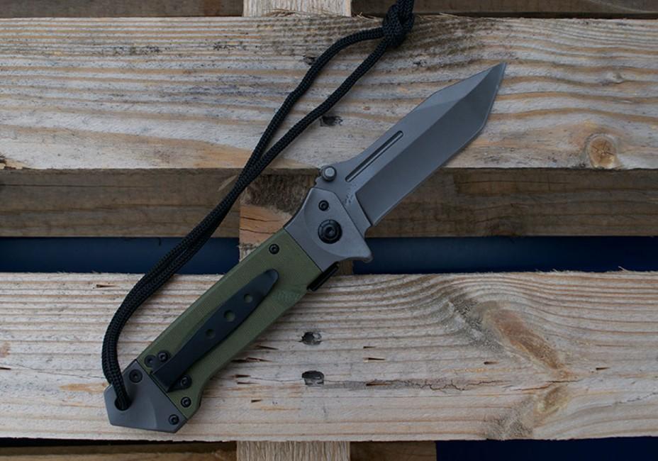 Mil-Tec DA35 джобен нож Micarta 22cm, маслинен