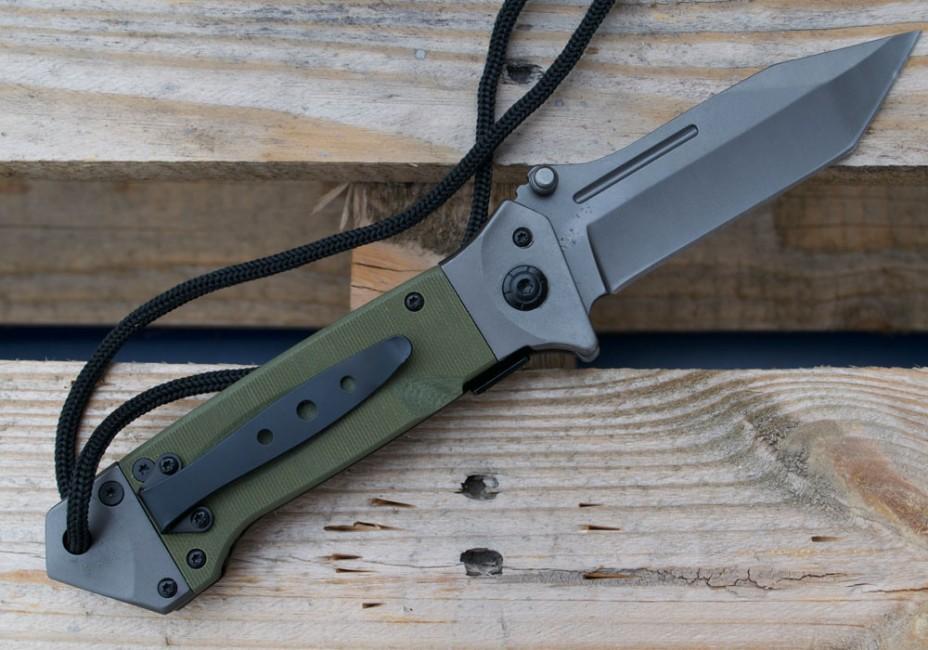 Mil-Tec DA35 джобен нож Micarta 22cm, маслинен