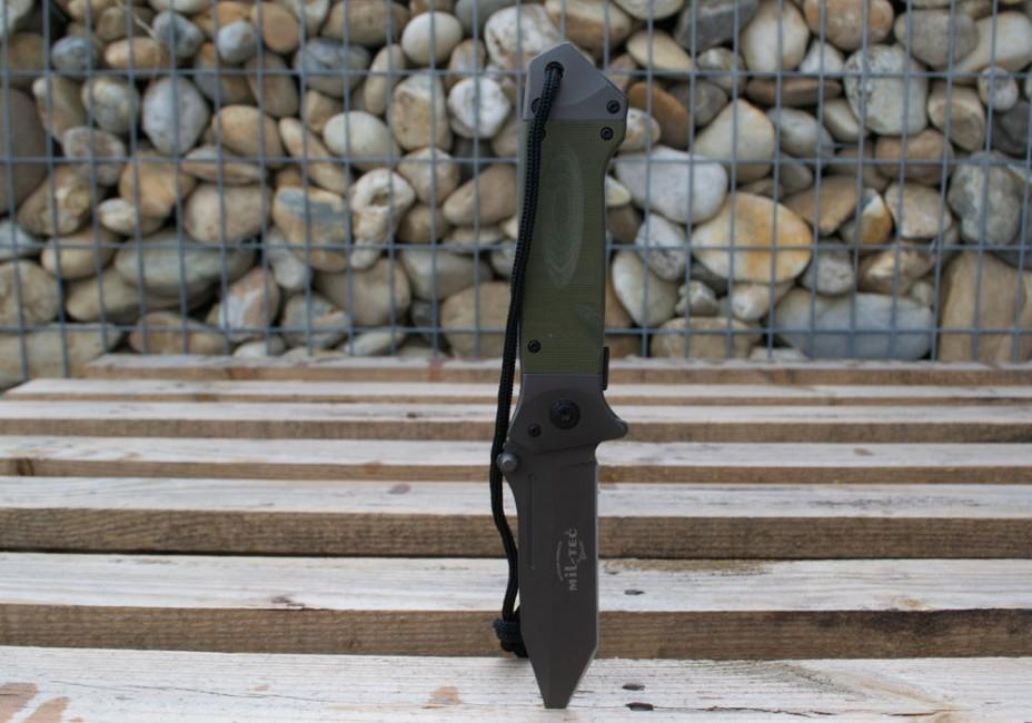 Mil-Tec DA35 джобен нож Micarta 22cm, маслинен