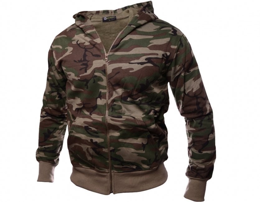 O&T Andskin Zipper суитшърт с качулка, горска