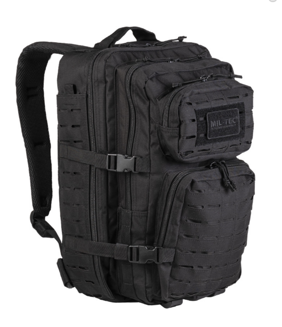 Mil-Tec US Assault Large раница лазерно изрязване, черна, 36L