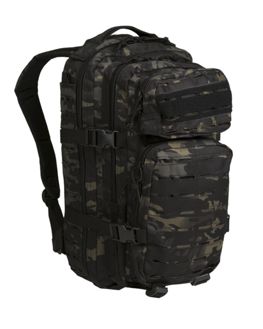 Mil-Tec US Assault Small лазерно изрязване раница, мултитарн черен, 20L