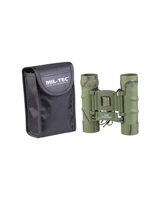 Mil-Tec 10x25 поколение II бинокъл с гумено покритие и калъф, горска
