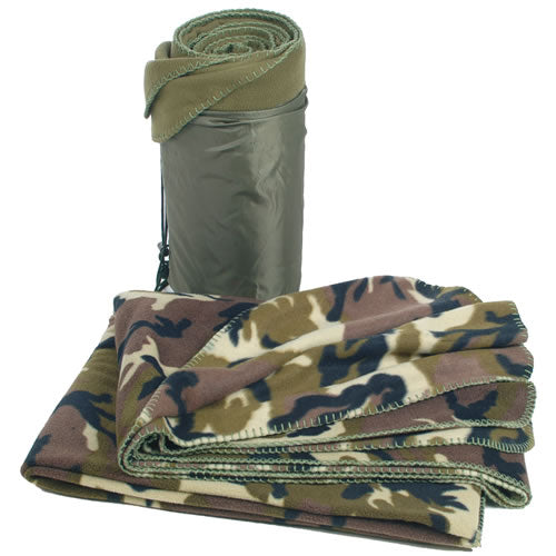 Mil-Tec одеяло Poly-Fleece с калъф, 200x150 см, Woodland