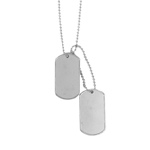 Mil-Tec Dog-Tags куче идентификационни маркери мат неръждаем, с никелирана верига