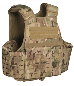 Mil-Tec Laser Cut Carrier Ballistic Plate Carrier, Multitarn