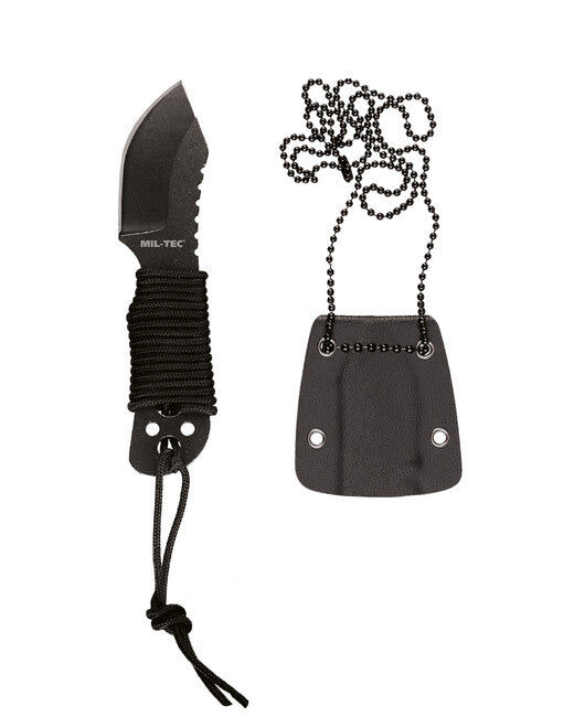 Mil-Tec нож за врат PARACORD в пластмасов калъф на верижка