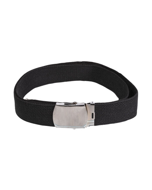 Mil-Tec мъжки колан US панталонен със сребърна тока, ширина 38mm, черен