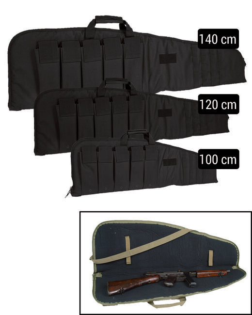 Mil-Tec MODULAR калъф за пушка със сумка 140 см, черен