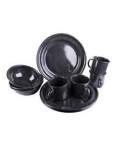 Mil-Tec Riad Western Enamel Set 12pcs, Black