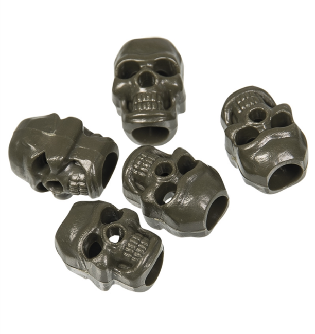 Mil-Tec Skull накрайници за шнур 10 бр., маслинени