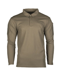 Mil-Tec Tactical Polo Shirt Long Sleeve, Olive