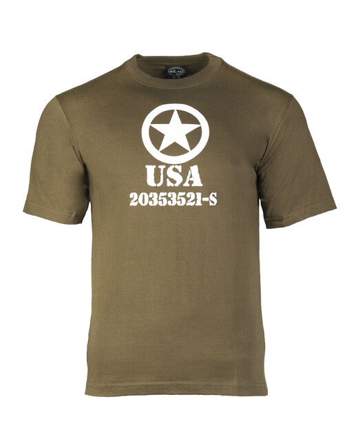 Mil-Tec тениска USA ALLIED STAR с къс ръкав, маслинена