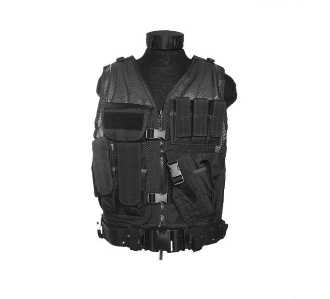 Mil-Tec USMC тактически елек с колан, черен