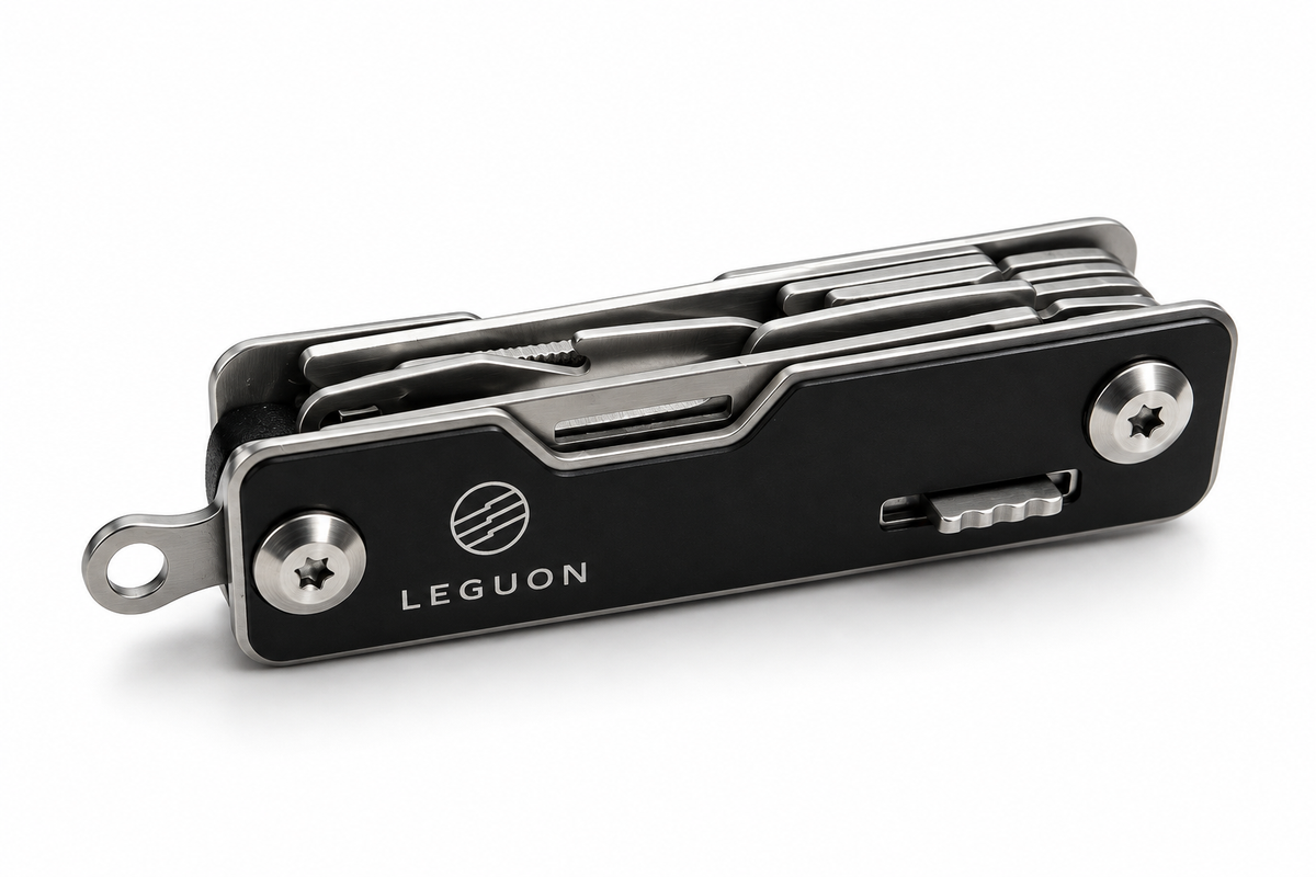Leguon Brevis mini multitool 9v1, črn