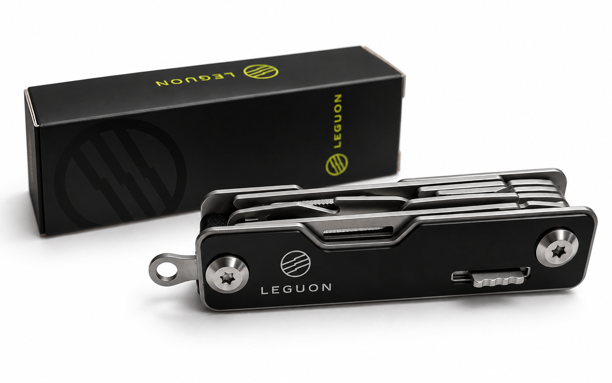 Leguon Brevis mini multitool 9v1, črn