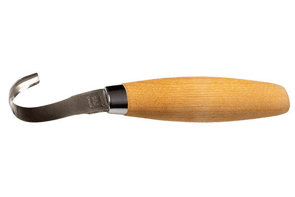 Mora на Sweden Hook Knife 162 резбарски нож 5 Knife162, 5 см, брезово дърво, кожен калъф