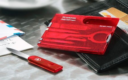 Victorinox SwissCard мултифункционална карта 10в1, червена