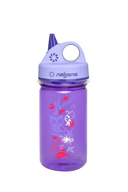Nalgene Grip-n-Gulp детска бутилка Hoot, лилава 0,35 л