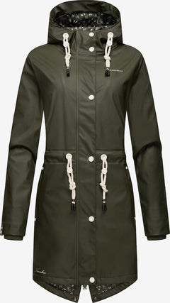 Navahoo Flower Of Ocean women's waterproof jacket, dark olive