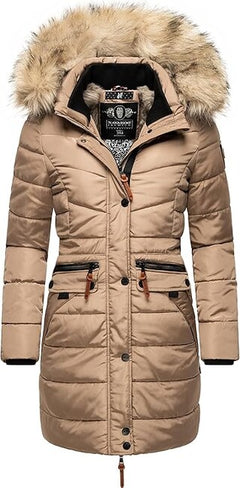 Navahoo Paula дамска зимна парка с качулка, Taupe grey