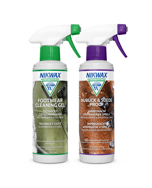 Nikwax Twin Nubuck & Suede Spray / Footwear Cleaning Gel комплект 2 бр., 300ml