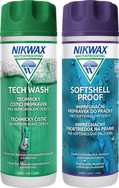 Nikwax Twin Tech Wash / Softshell Proof Wash-в комплект от препарати 2 бр., 300ml