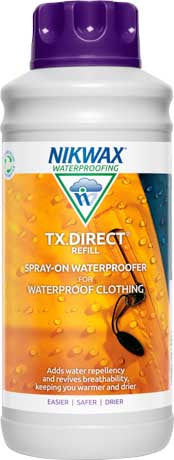 Nikwax TX.директен Spray-On импрегниращ спрей за водоустойчиво облекло, 1л
