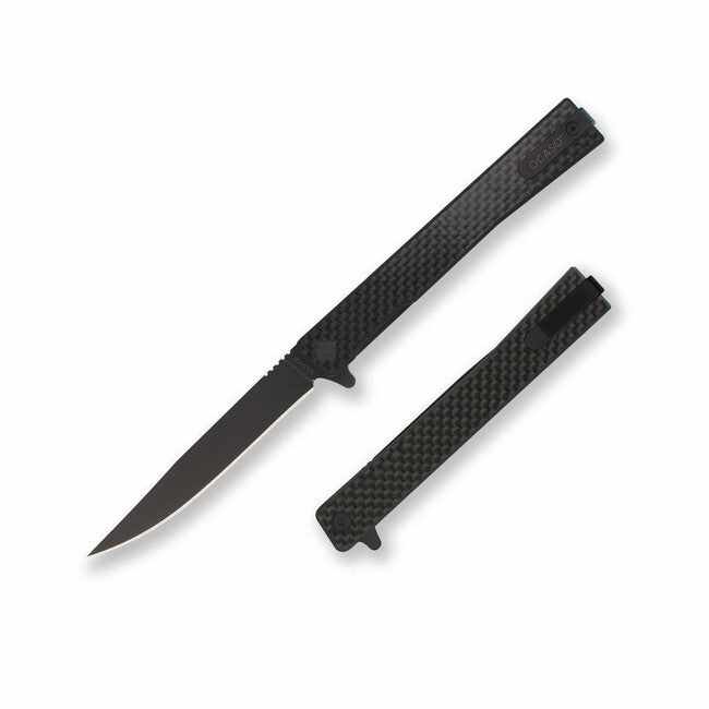 OCASO Solstice прав джобен нож Carbon Fiber + Black