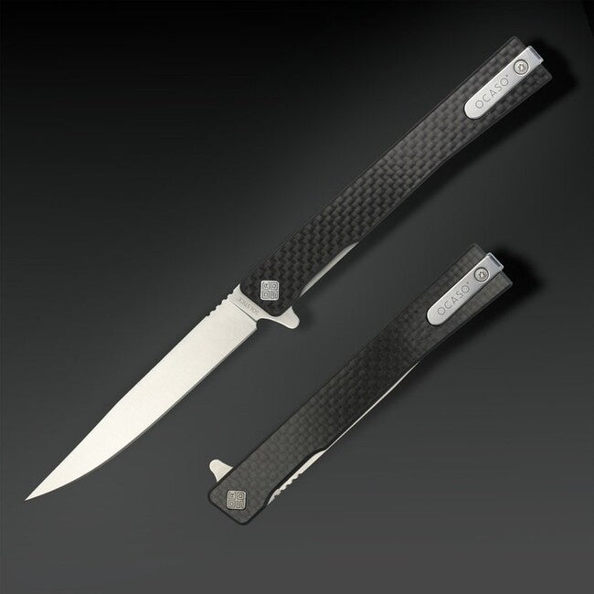 OCASO Solstice сгъваем нож Carbon Fiber + Satin / Straight