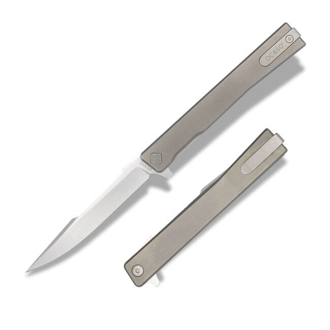 OCASO Solstice сгъваем нож Titanium + Satin / Harpoon