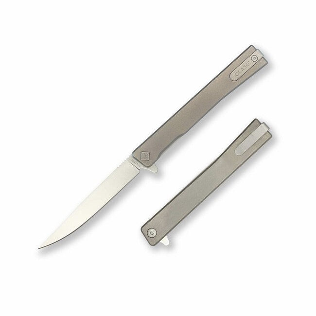 OCASO Solstice сгъваем нож Titanium + Satin / Straight
