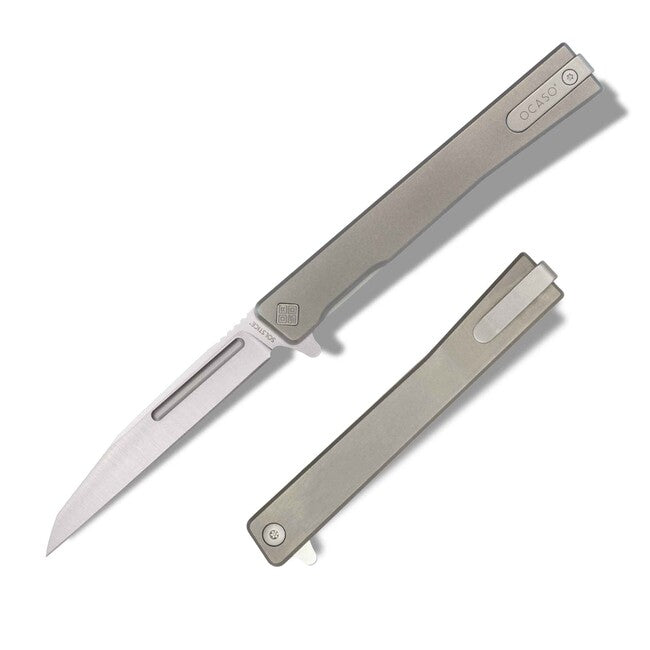 OCASO Solstice сгъваем нож Titanium + Satin / Wharncliffe
