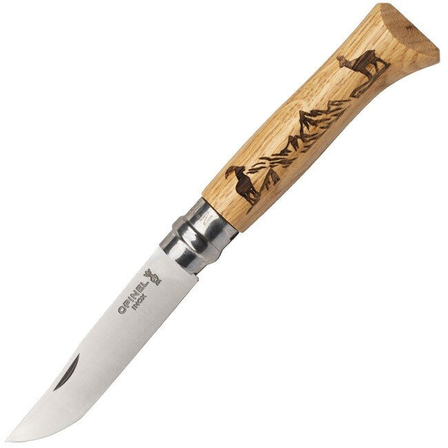 Opinel VRI N°08 Inox джобен нож със затваряне и мотив камзик Animalia 2019