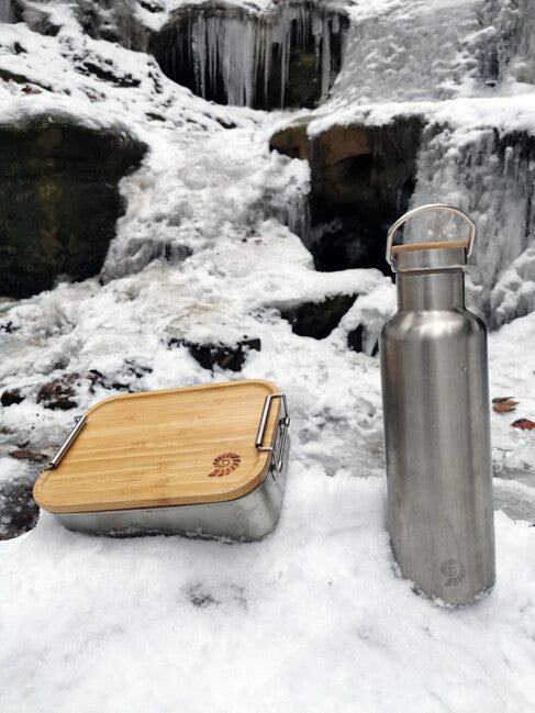 Origin Outdoors Bamboo-клипс обедна кутия от неръждаема стомана 1,2 л