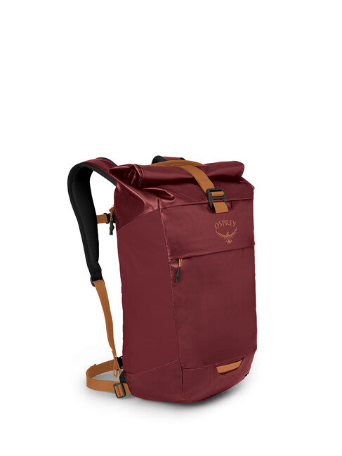 OSPREY TRANSPORTER ROLL TOP градски раница, червен планински
