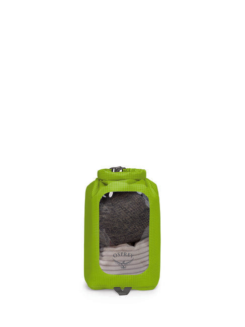 OSPREY DRY SACK 6 непромокаем вак с прозорец, лимонено зелен