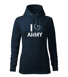 DRAGOWA I γυναικείο love army φούτερ με κουκούλα 320 g/m², σκούρο μπλε