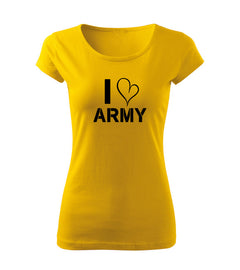 DRAGOWA women's t-shirt I love army 150 g/m², yellow